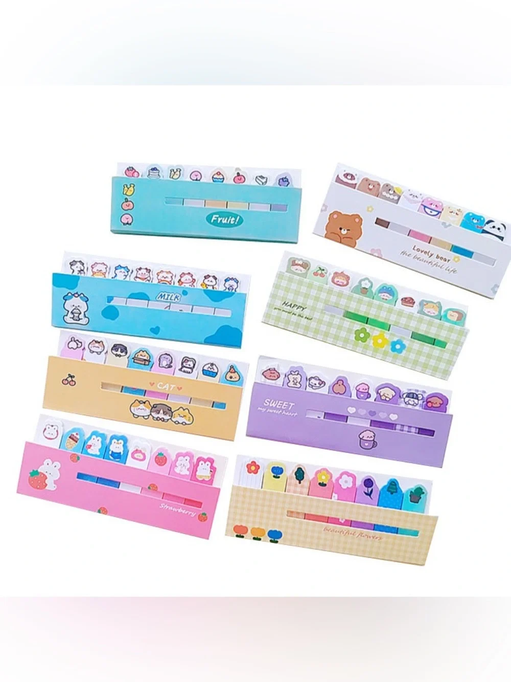 8 Cartoon Sticky Note Tab Set